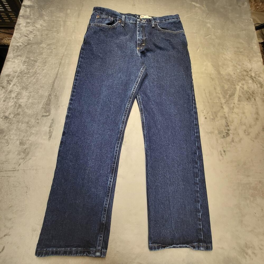Wrangler Jeans Mens 34x29 Blue Regular Fit Denim Straight Leg Classic Style
